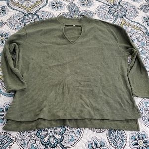 Long sleeve keyhole top